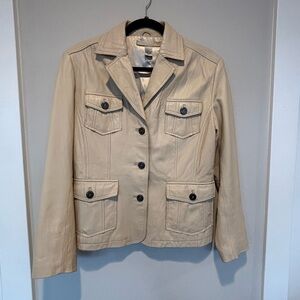 Chico’s Classic Tan Women's leather Jacket Small